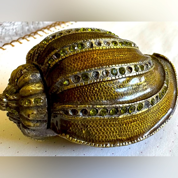 Vintage Enamel & Jeweled Sea Shell Trinket Box. - Picture 3 of 8